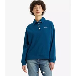 Levi's Women's Stevie Sweatshirt Gibraltar L Large Black Painted‎